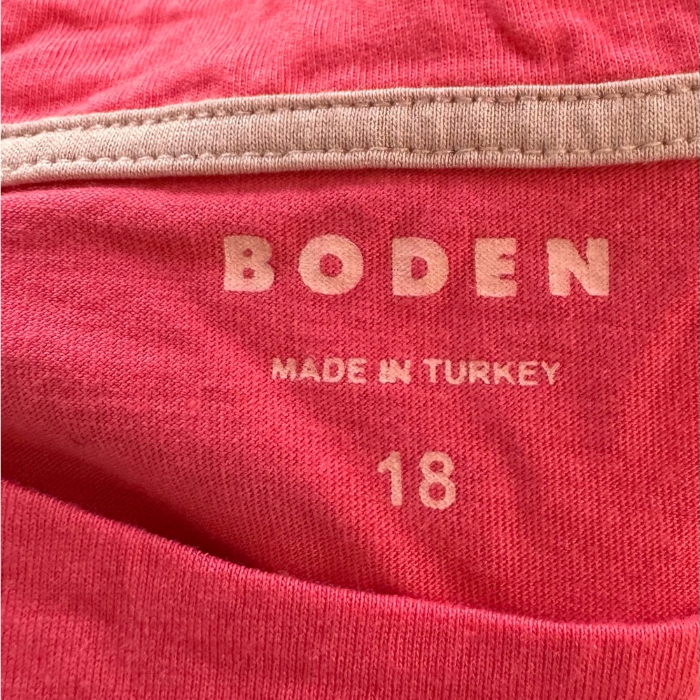 Boden Coral Pink Crewneck T-Shirt